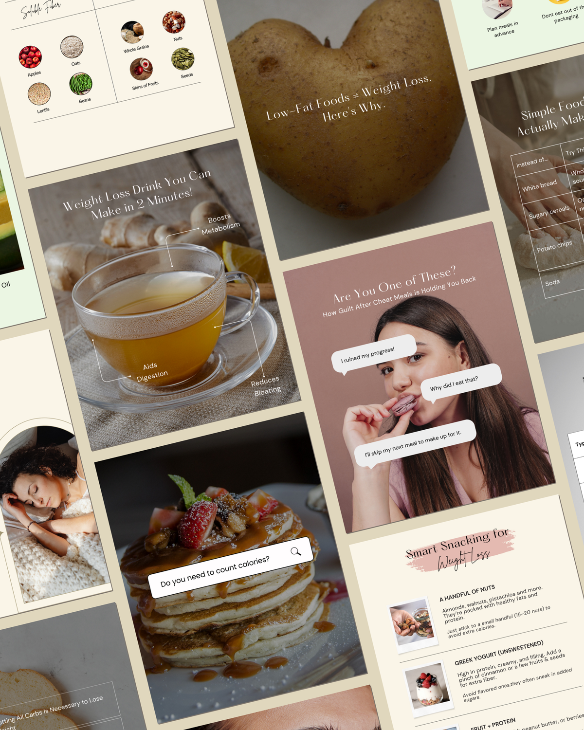 Nutrition Instagram Canva Template | 30 Day Content Pack