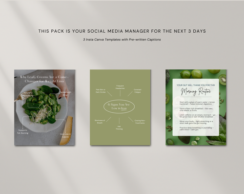 Nutrition Instagram Canva Template | 3 Day Mini Content Pack