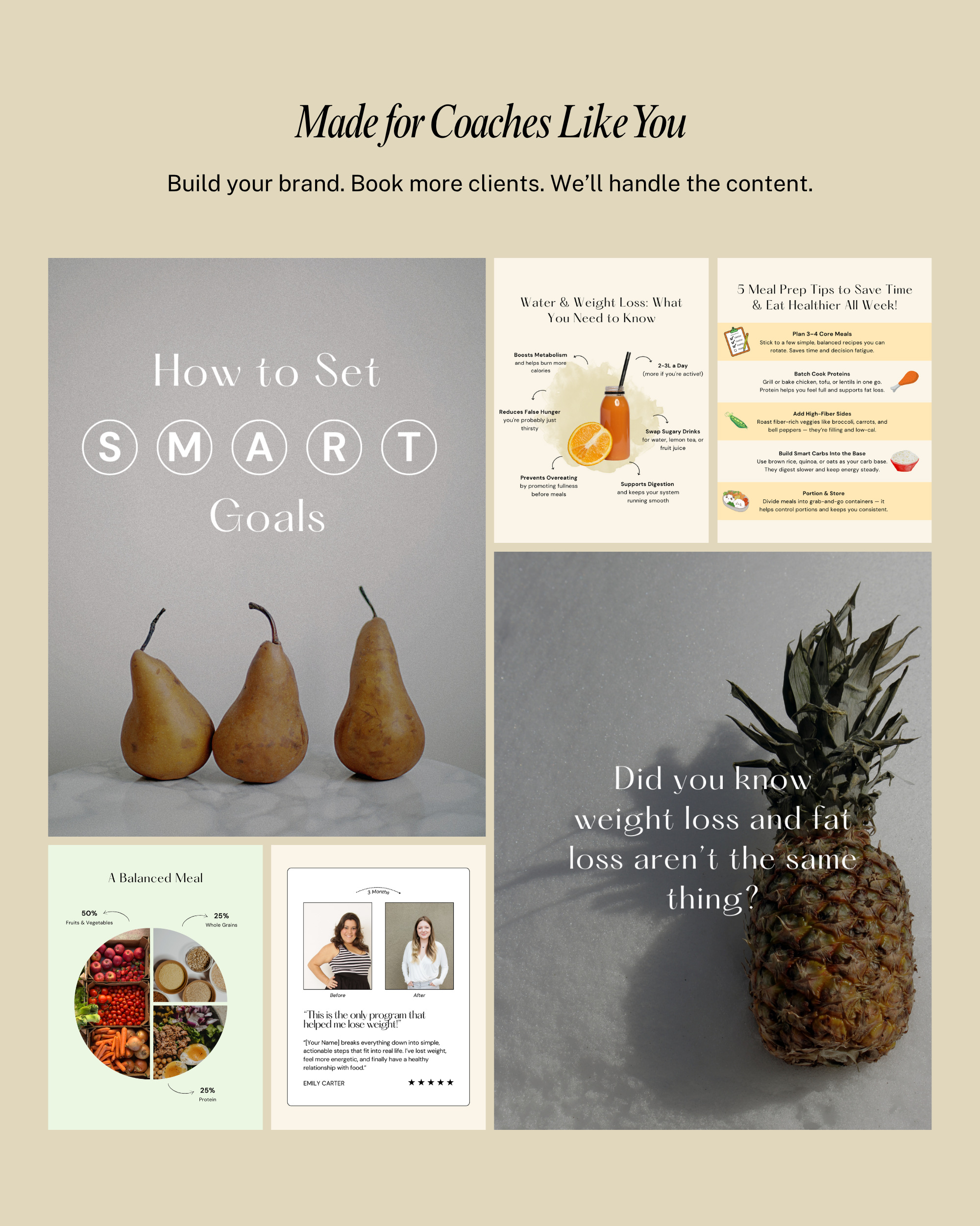 Nutrition Instagram Canva Template | 30 Day Content Pack