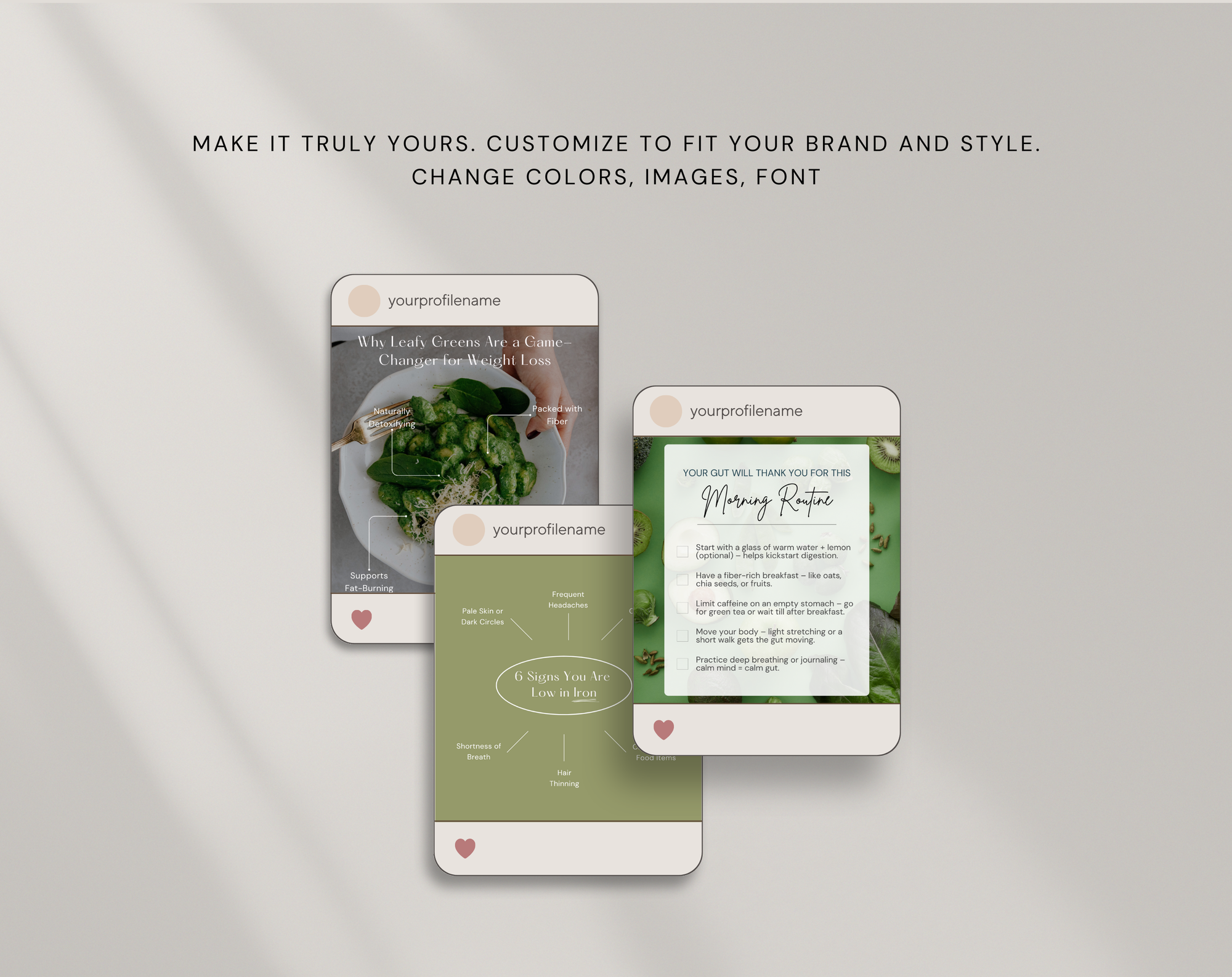 Nutrition Instagram Canva Template | 3 Day Mini Content Pack