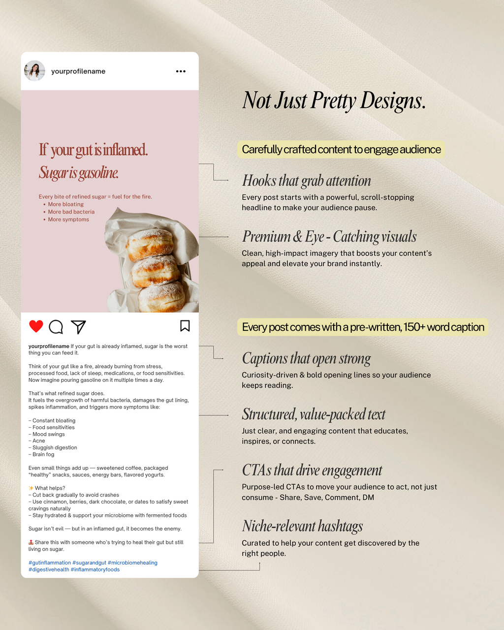 Gut Health Instagram Canva Template Pack